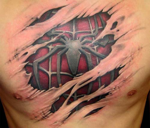татуировка человек-паук