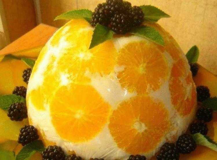 Рецепт желейного торта из апельсинов и йогурта