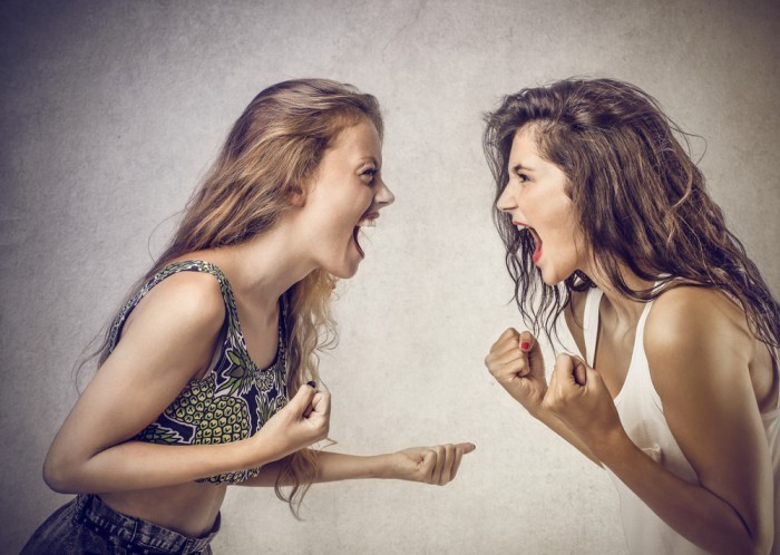 Девушки кричат друг на друга