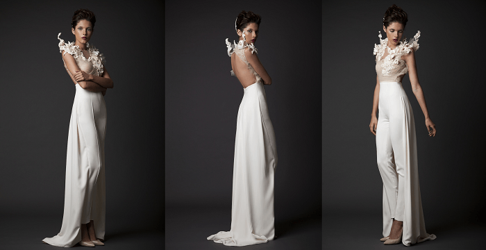 брючный свадебвый наряд Krikor Jabotian