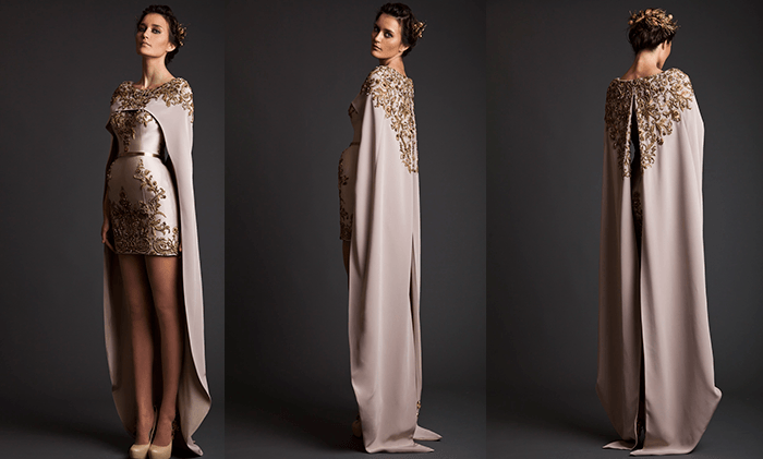 Плотные накидки, расшитые камнями, от Krikor Jabotian