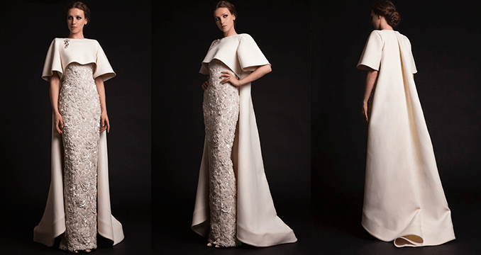 Плотные накидки, расшитые камнями, от Krikor Jabotian