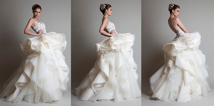 Наряд для беременной невесты Krikor Jabotian