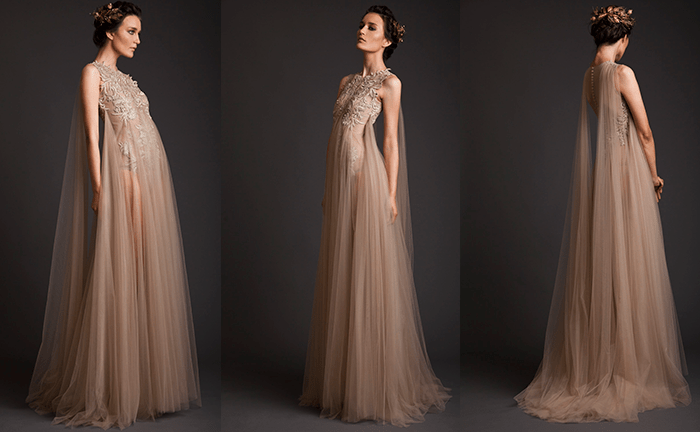 Наряд для беременной невесты Krikor Jabotian