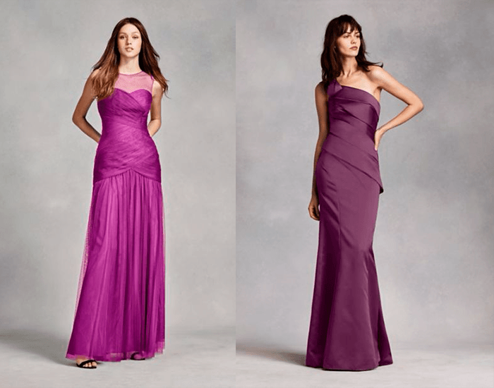 Платья для подружек невесты в оттенках фиолетового