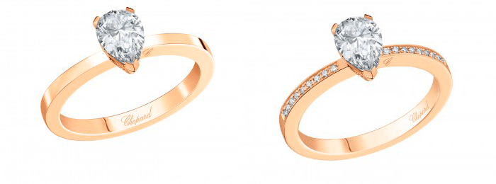 Кольца для помолвки из розового золота с бриллиантами Chopard