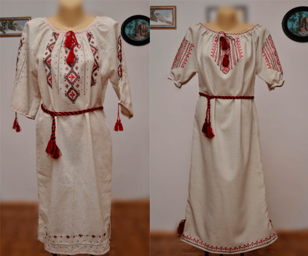 Льняные платья длины миди с вышивкой и рукавом от Etno-vyshyvanka