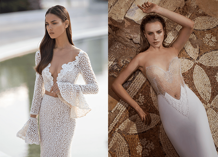 Свадебные платья с глубоким декольте от Nurit Hen