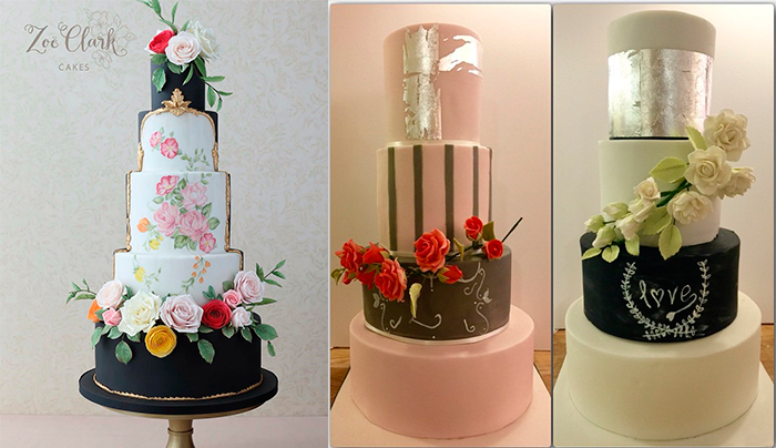 Многоярусные свадебные торты с розами