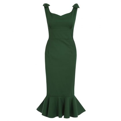 Зеленое платье футляр