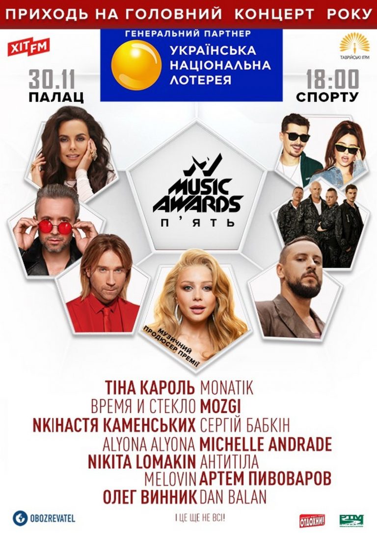 M1 Music Awards. Пять: список номинаций и номинантов музыкальной премии